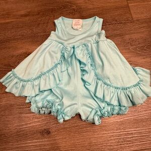 Lemon Loves Lime Aqua Ruffle Shortie Bubble Dress